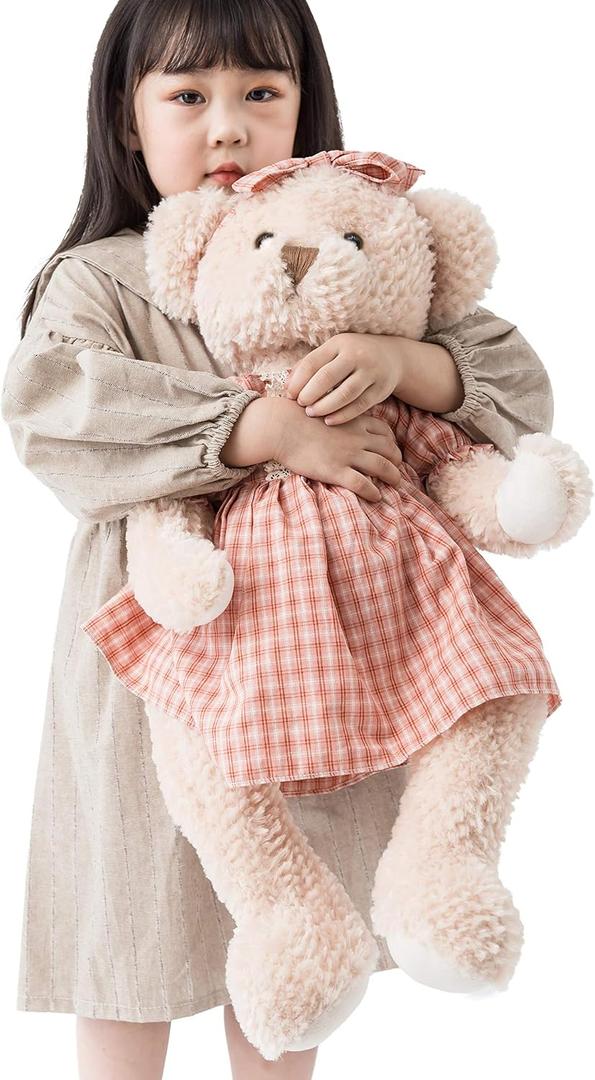 Oitscute Big Baby Teddy Bear with Cloth Cute Stuffed Animal Soft Plush Toy 25" (Red&Pink)