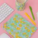 Lilly Pulitzer Cute Coffee Mug with Lemon Pattern, Ceramic Tea Cup with Bamboo Handle, Make Lemonade