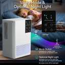 Dehumidifier 58W Compact Quiet Effective Double Cores for Home. 68OZ Water Tank, Sleep Mode, Auto Shut-Off, Delay-Off Timer, Night Light, for Bathroom Bedroom RV Camper Closet or any Small Space