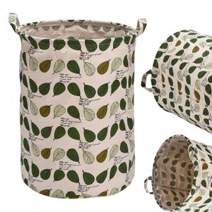 Bins & Things | Large Storage Toy Box Bin - Light Green Leaf Pattern - Baby Laundry Basket Bin - Lightweight and Collapsible Clothes Hamper Organizer for Home, Dorm, Bedroom, Closet, and Nursery Home