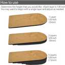Adjustable Leg Length Discrepancy Heel Lifts Inserts Insoles - Pack of 2 (5 Layer Brown Large)