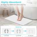 Diatomite Stone Bath Mat, Premium Non-Slip Natural Diatomaceous Earth Bathtub Quick Drying Mats for Bathroom Floor (23.6" x 15.4" White)