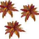 Nearly Natural 20 Autumn Boston Fern Artificial (Set of 3) Silk Plants Orange