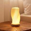 Dawnwake Table Lamp Bedside Lamps for Bedroom, Small Night Stands Desk Lamp, Mood Warm Cozy Lighting, Vintage Boho Cool Mid Century Modern Lamp, Aesthetic Accents Home Room Decor (Warm-A, Medium)
