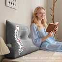Triangular Wedge Headboard Pillows Twin Dorm Headboard Pillow Long Backrest Positioning Support for Sleeping Back Pillow for Bed Sitting Up Wedge Pillow Reading Bed Lumbar Pillow