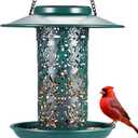 SWEETFULL Solar Bird Feeders for Outside Metal Outdoor Hanging,Wild feeders as Gift Ideas Lovers Garden Yard Patio Cardinals (Chew-Proof,Heavy Duty Weather Resistance 2LBs) (7.5"x 7.5")