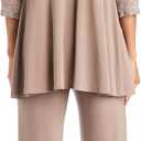 R&M Richards womens Plus Size Lace Pant Set Dress, Mocha, 14 Plus