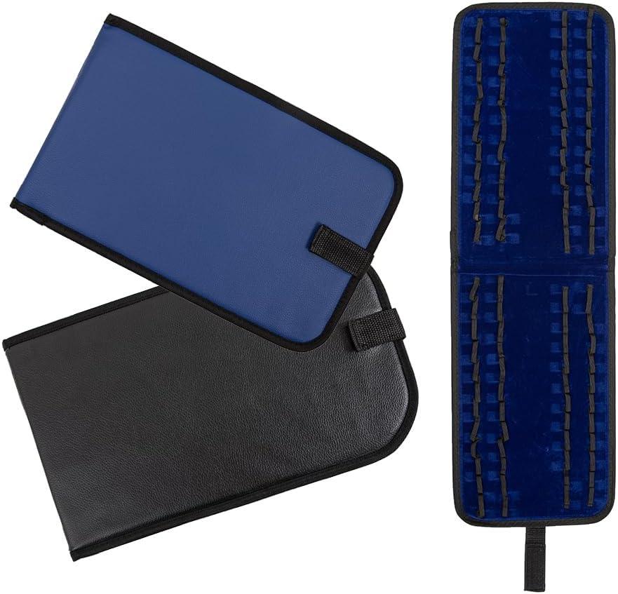 2 Packs Homeopathy Storage Case Homeopathy Organizer Box Homeopathy Kit Storage Pouch for 84 Tubes Homeopathy Holder Pouch for Home Travel Use, Black and Blue