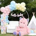 MorisMos Giant Stuffed Unicorn 4 Foot, 51'' Giant Unicorn Stuffed Animal with Baby Pony Doll for Girl Boy Kid Mother, Jumbo Pink Stuffed Animal for Baby Shower Birthday Christmas Valentines