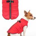 Puppy Winter Coats - Small Dog Coat, Waterproof Dog Jacket, Lightweight Insulated Bomber Jacket (Large (Chest: 17.9-18.9''), Red)