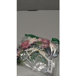 Vivivalue Fairy Floral Crown Even Headband Flower Headpiece Woodland Forest Elf Circlet for Women Girls Halloween Renaissance Wedding Bridal Cosplay Prom Photo Props Pink