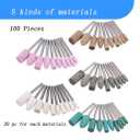 100 Pcs Assorted Shape Polishing Bits Buffing Wheel for Dremel Rotary Drill (Corundum Sand/Sesame/Cowhide/Rubber/Wool)