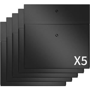 5 Pieces A4 Plastic Envelopes with Snap Closure,Filing Folders for Documents File Organizer Folders for A4 Letter Size for School Office (Black)