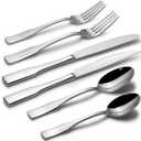 Alata Kate 48-Piece Silverware Set with steak knife Service for 8, Stainless Steel Flatware Set, Mirror Polished Cutlery Set Dishwasher Safe