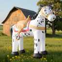 6FT Farm Inflatables Cowboy Horse Appaloosa, Ranch Blow up Animals Cowboy Party Decorations, Wild West Christmas Holiday Spring Outdoor Yard Built-in LED Lights Lawn Outside