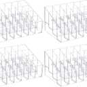 4 Pack Acrylic Lipstick Holder Organizer, 24 Slot Clear Lip Gloss Holder, Lipstick Display Stand for Lipsticks, Lip Balms, Makeup Brushes & Nail
