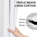 Easy-Going Linen Look Blackout Curtain Grommet Window Curtain Drapes for Bedroom, Living Room Thermal Insulated Room Darkening (2 Panels, 42x84 inch, White)