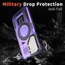 PASNEW for Samsung S25 & S24 Case Camera Cover & Wireless Charging,Multi-Layer Military Heavy Duty Full Body Shockproof Hard Shell for Galaxy S25,6.2 inch,Purple