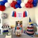 Rookie of the Year 1st Birthday High Chair Banner - Baseball Theme First Party Decoration, One Highchair Tassel Banner, Boy Photo Prop, Blue