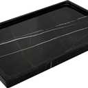 Genuine Natural Marble Tray for Luxurious Home Decorative- Marble Stone Storage Tray for Bathroom/Kitchen/Vanity/Dresser - Not Resin/Not Ceramic (Black)