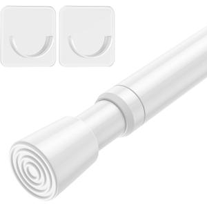 AIZESI 1pcs Tension Curtain Rod Spring Tension Rod Short Curtian Rods No Drilling Expandable Spring Loaded Curtain Tension Rod Adjustable 26 to 39 inch,Best Use Range 28 to 36 inchWhite