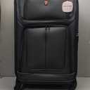 SwissGear Sion Softside Expandable Spinner Luggage Durable Lightweight Travel Suitcase, Dark Grey, Checked-Large