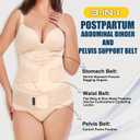 ChongErfei Postpartum Support Recovery Belly Wrap Waist/Pelvis Belt Body Shaper Postnatal Shapewear (Beige, XXL)