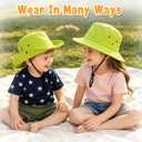 Outdoor Kids Sun Hat UPF 50+ Sun Protection Foldable Bucket Hat Breathable Summer Beach Fishing Safari Hat for Boys Girls