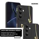 MOWIME for Samsung Galaxy S25 Plus Case, Back Cute Plating Love Letter Pattern with Anti-Fall Lens Cameras Protection Soft TPU Shockproof Phone Cases for Women Girls-Black