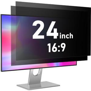 24 Inch Privacy Screen for Monitor - Anti Glare, Blue Light Blocking, Eye Protection Anti-Spy Filter - Fits 16:9 Aspect Ratio, Computer Screen Privacy Filter, Removable & Anti-Scratch(2-Pack)