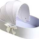 Flower Box Cradle Flower Box Originality Colour Cardboard DIY Portable Basket Fruits Packing Gift For Christmas Party Gift Bags(White)