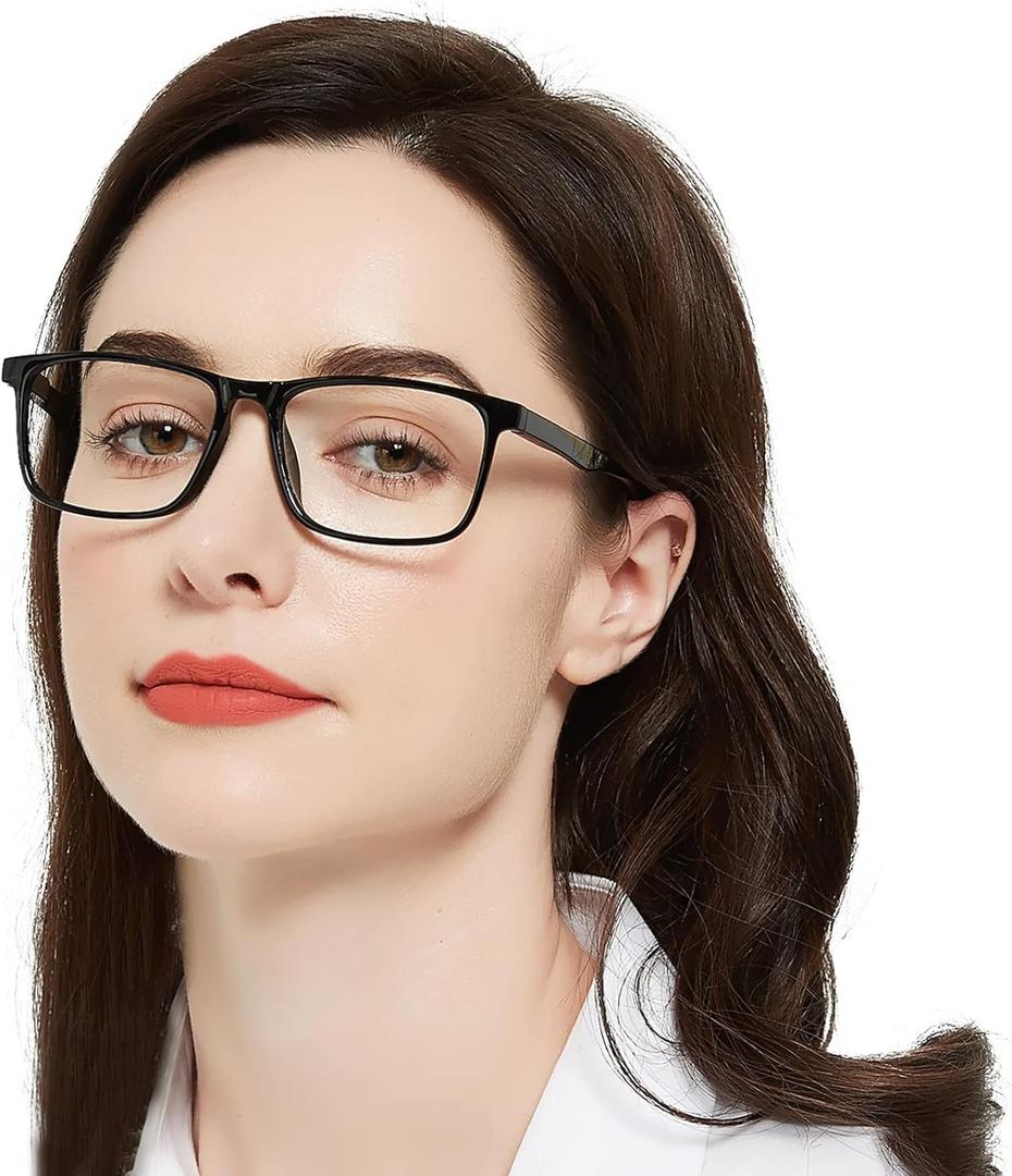 MARE AZZURO Lightweight Reading Glasses Women Large Square Readers 1.0 1.25 1.5 1.75 2.0 2.25 2.5 2.75 3.0 3.5 4.0 5.0 6.0 (Black)
