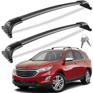 Wonderdriver 300lbs Lockable Roof Rack Cross Bars Compatible with 2018-2024 Chevy Chevrolet Equinox & 2018-2024 GMC Terrain,Heavy Duty Aluminum Roof Rails Crossbars Rooftop Cargo Canoe Black Luggage