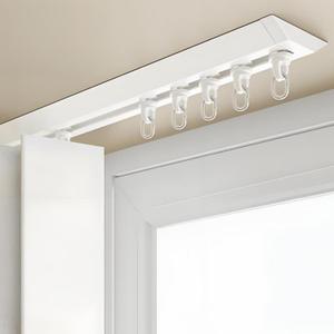 Single Curtain Track Ceiling Mounted/Self Adhesive Installation, Aluminum Heavy Duty Sliding Rails for Windows, Silent Curtain Track System for Dividers Living Room Bedroom (White, 9.8FT300CM