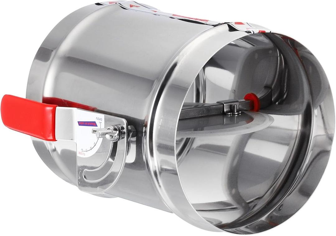 PATIKIL HVAC Duct Manual Volume Backdraft Damper, 6 Inch/150mm, Airflow Ducting Branch Vent Damper Air Control Valve, Adjustment Handle Stainless Steel, for HVAC