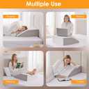 Ruqmuis Leg Elevation Pillow for After Surgery, 10inch Foam Leg Elevating Pillow for Swelling and Blood Circulation, Leg Wedge Pillow for Sleeping, Knee Pillow for Knee Hip Ankle Pain Relief, White