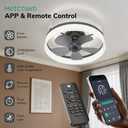 MOTCTQVD Ceiling Fans with Lights and Remote, 19.7" Dimmable LED, Black