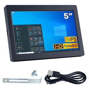 5 Inches USB C Mini Monitor 1024x600 IPS LCD Screen Type C Secondary Screen Display for PC Laptop Windows