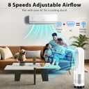 Bladeless Tower Fan, 1400W Space Heater & 40W Cooler Fan Combo with Remote, 80Oscillation, 8 Speeds and 3 Heating Modes, 9H Timer, LED Display, Fast Safety Heat and Quiet for Bedroom, Kitchen, Office