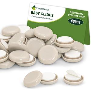 Furniture Sliders for Carpet 48 PCS - 1 inch Furniture Moving Slider Chair Legs Floors Protectors Appliance Slider for Kitchen Appliances