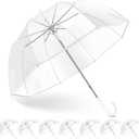 Clear Bubble Umbrella Wedding, High-Visibility Transparent Rain Umbrellas Bulk, Windproof Large Clear Umbrella, Firm and Durable, Dome Umbrellas for Wedding Bride Groom Photography Golf Outdoor (8 Pack)