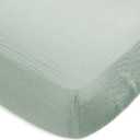 SwaddleDesigns Softest Cotton Muslin Fitted Crib Sheet, Toddler Sheet for Boys & Girls, Fits Standard Crib Mattress (28 x 52 inches), Jadeite