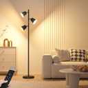 UpgradedLED Tree Floor Lamp, 36W Dimmable 2500 LM Modern Standing Lamp with Remote & Touch Control, 4 Color Temperatures, 3 Rotatable LED Light Floor Lamps for Living Room Bedroom Office-Matte Black