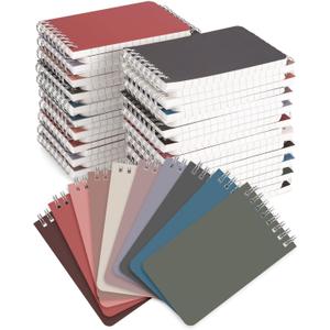 Dynta Small Top Spiral Notebooks Bulk 3x5 Inch, 50 Packs Pocket Notepad, Mini Pads 10 Morandi Colored, Memo Notepads for Home, School, College, Office, Work, Travel, 60 Sheets/120 Pages