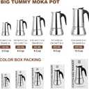 2 Cup Stovetop Espresso Maker Stainless Steel Moka Pot Stove Top Percolator Italian Coffee Makers Capable Mocha Greca Machine Cafe Classic Induction Cookers for Home and Camping 100ml 3.3oz