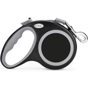 Retractable Dog Leash 26 FT, Heavy Duty Dog Leash for Dogs up to 110lbs, Strong Nylon Tape No Tangle, One-Handed Brake, Pause, Lock, Perfect for Medium Large Dogs (Black, 26 FT(66-110 LBS))
