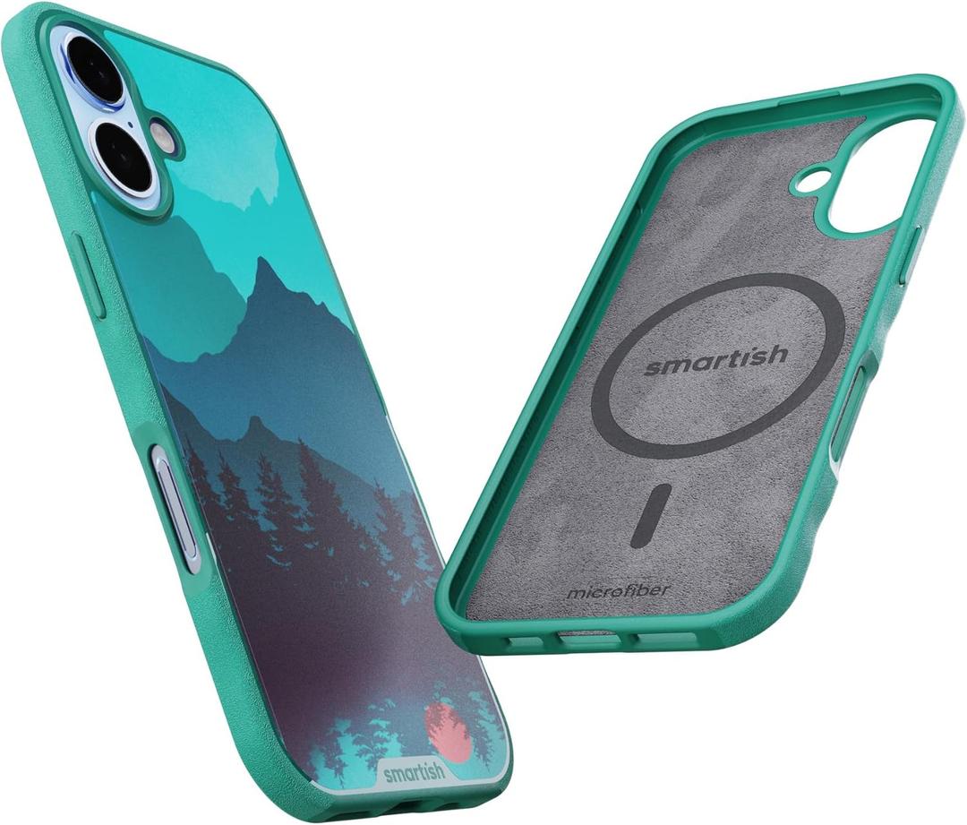 Smartish iPhone 17 MagSafe Case - Gripmunk Magnetic Slim Case [Lightweight + Protective] Thin Grip Cover with Microfiber Lining for Apple iPhone 17 - Moving Mountains