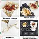 Mini Bouquet Flowers For Car 2pcs Dry Flower Car Vent Clips With 4pcs DIY Unscented Fragrance Pads For Girls Mother,Black & White