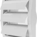 White Exhaust Hood Vent 4'' Inch with Built-in Pest Guard Screen and Flange, White, Air Vent Cover, HVAC Exhaust Vent Duct Cover, Exhaust Cap