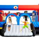 Inflatable Bounce House with Slide, 15.3ft x 14.7ft, Jumping Castle with Blower, Dartboard, Dual Basketball Hoop, Dual Kicking Boards, Jumping Area for 6 Kids
